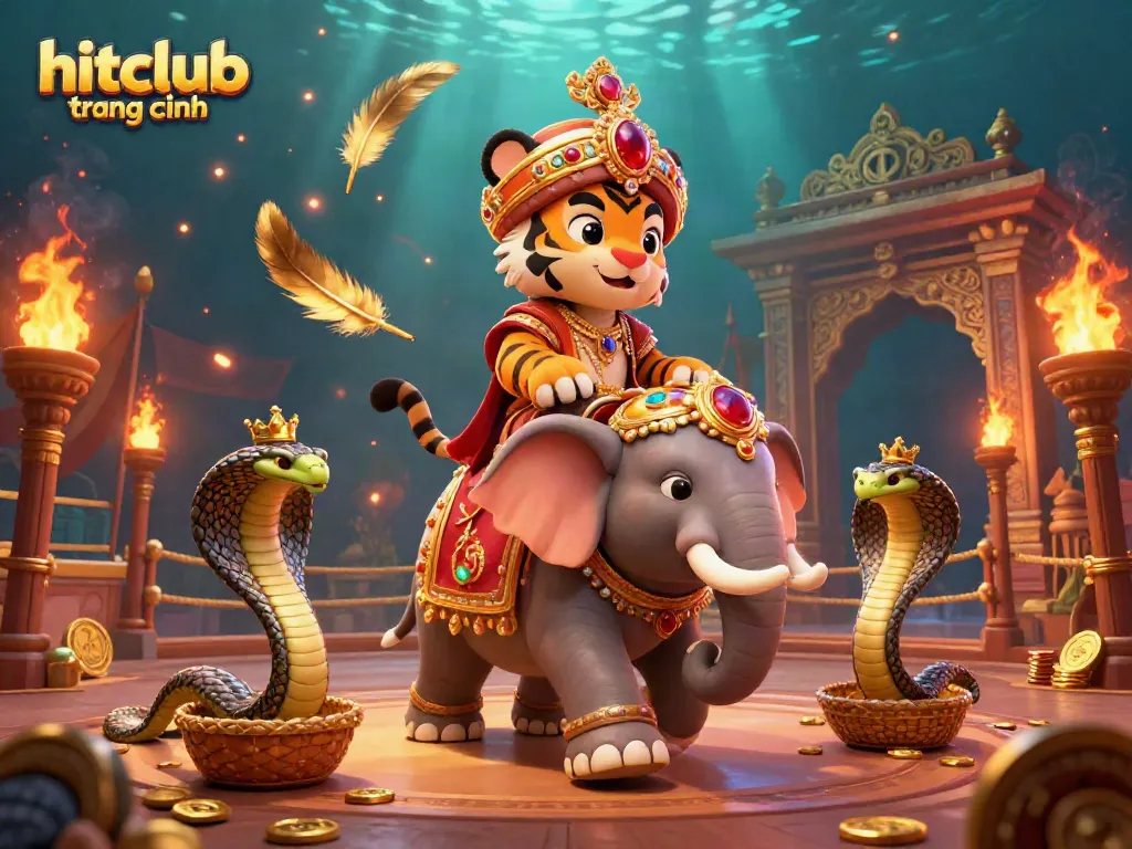 Experience the thrill of hitclub trang chính with unique games and high-stakes jackpots in a vivid casino scene.